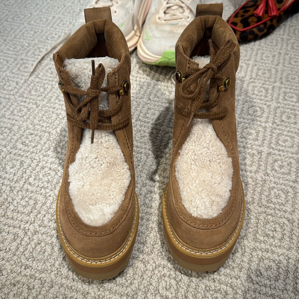 See by Chloe shearling trimmed ankle boots, size 40, never worn. - Picture 2 of 8
